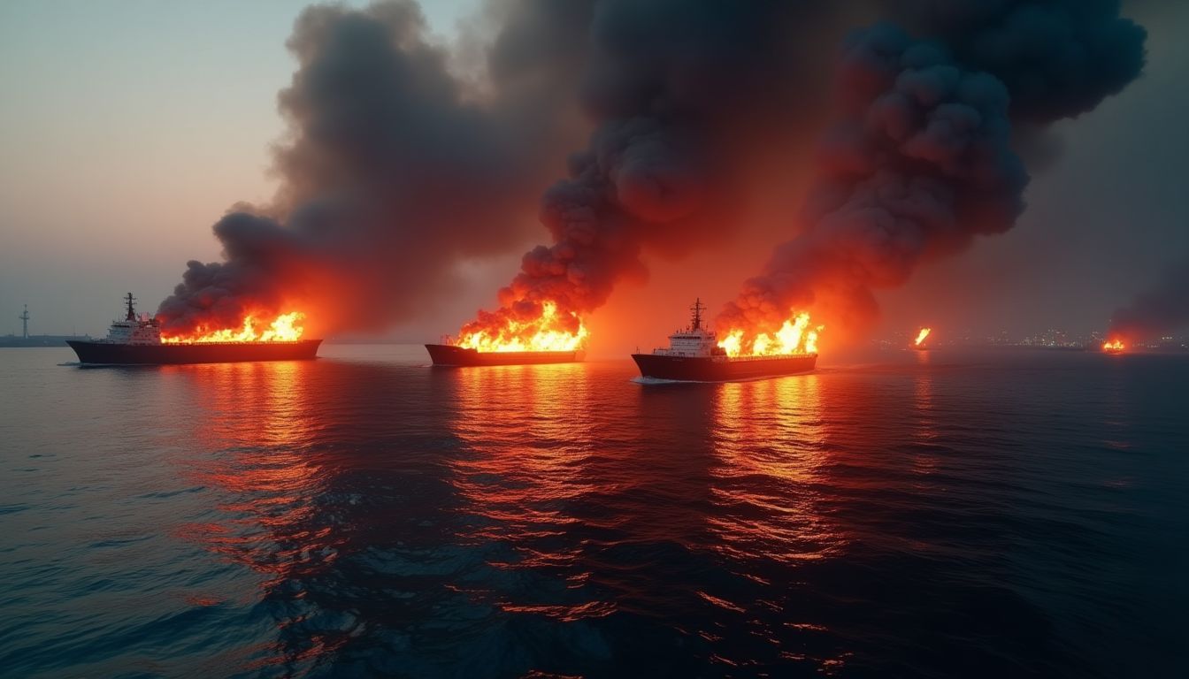 Satellite Images Reveal Burning Ships at Iranian Port and Destroyed Buildings at U.S. Military Base Amid Ongoing Iran War