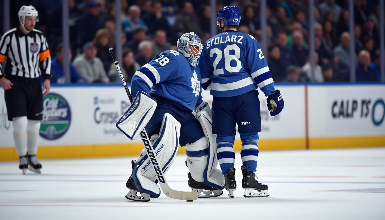 Maple Leafs Goalie Anthony Stolarz Hospitalized After Puck Strikes Throat