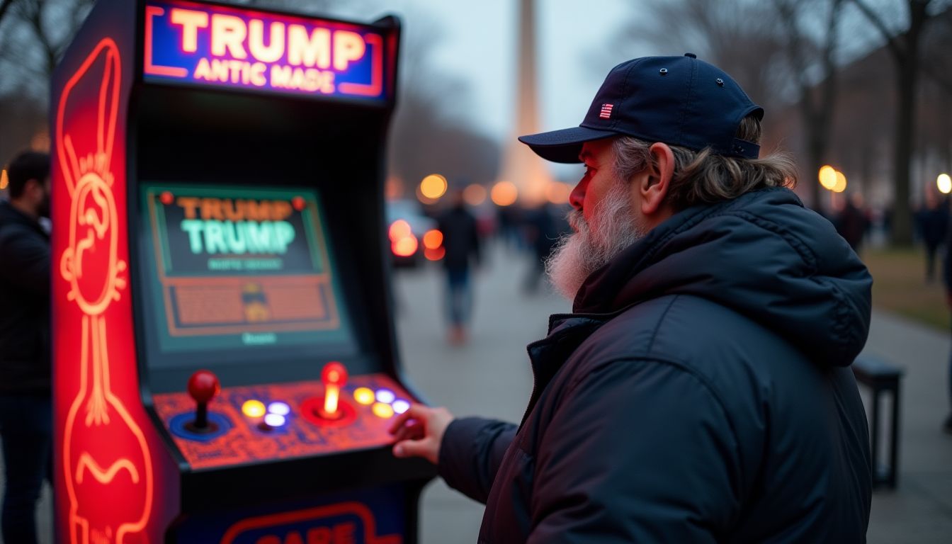 Activists Install Anti-Trump Arcade Game on National Mall